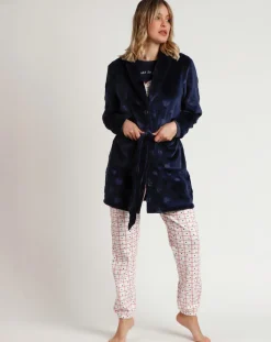 Femme Admas Peignoir You Are So Loved E bleu marine