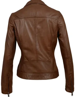 Femme Chyston Perfecto en Cuir Afida cognac