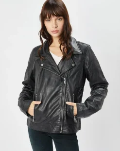 Femme Chyston Perfecto en Cuir Afida noir