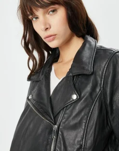 Femme Chyston Perfecto en Cuir Afida noir