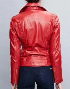 Femme Chyston Perfecto en Cuir Deborah rouge