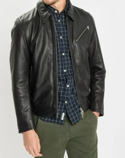 Homme Marc O'Polo Perfecto en Cuir Grainé noir