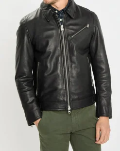 Homme Marc O'Polo Perfecto en Cuir Grainé noir