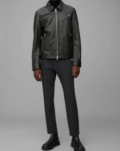 Homme Marc O'Polo Perfecto en Cuir Grainé noir