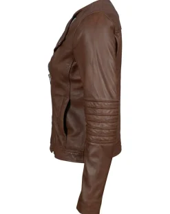 Femme Chyston Perfecto en Cuir Jorgia cognac