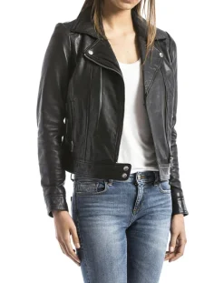 Online Blue Wellford Perfecto en Cuir Loire noir