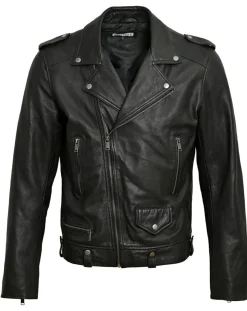 Blue Wellford Perfecto en Cuir Tom noir