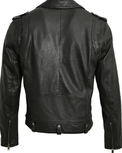 Blue Wellford Perfecto en Cuir Tom noir