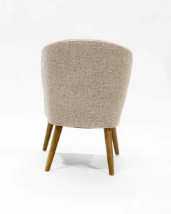 Uniqka Perla - Chaise de repas en tissu beige au design incurvé