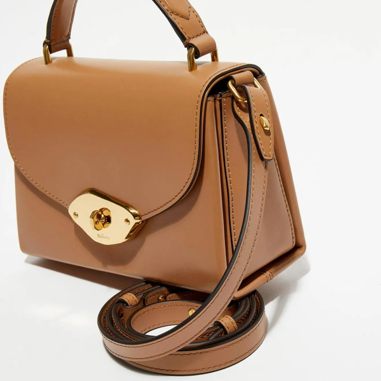 Femme Mulberry Petit sac à main en Cuir Lana sable - 18,5x13x8 cm