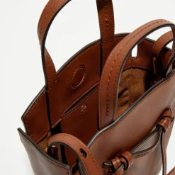 Outlet Mulberry Petit sac à main en Cuir Mini Clovelly chêne brillant - 16x18x7 cm