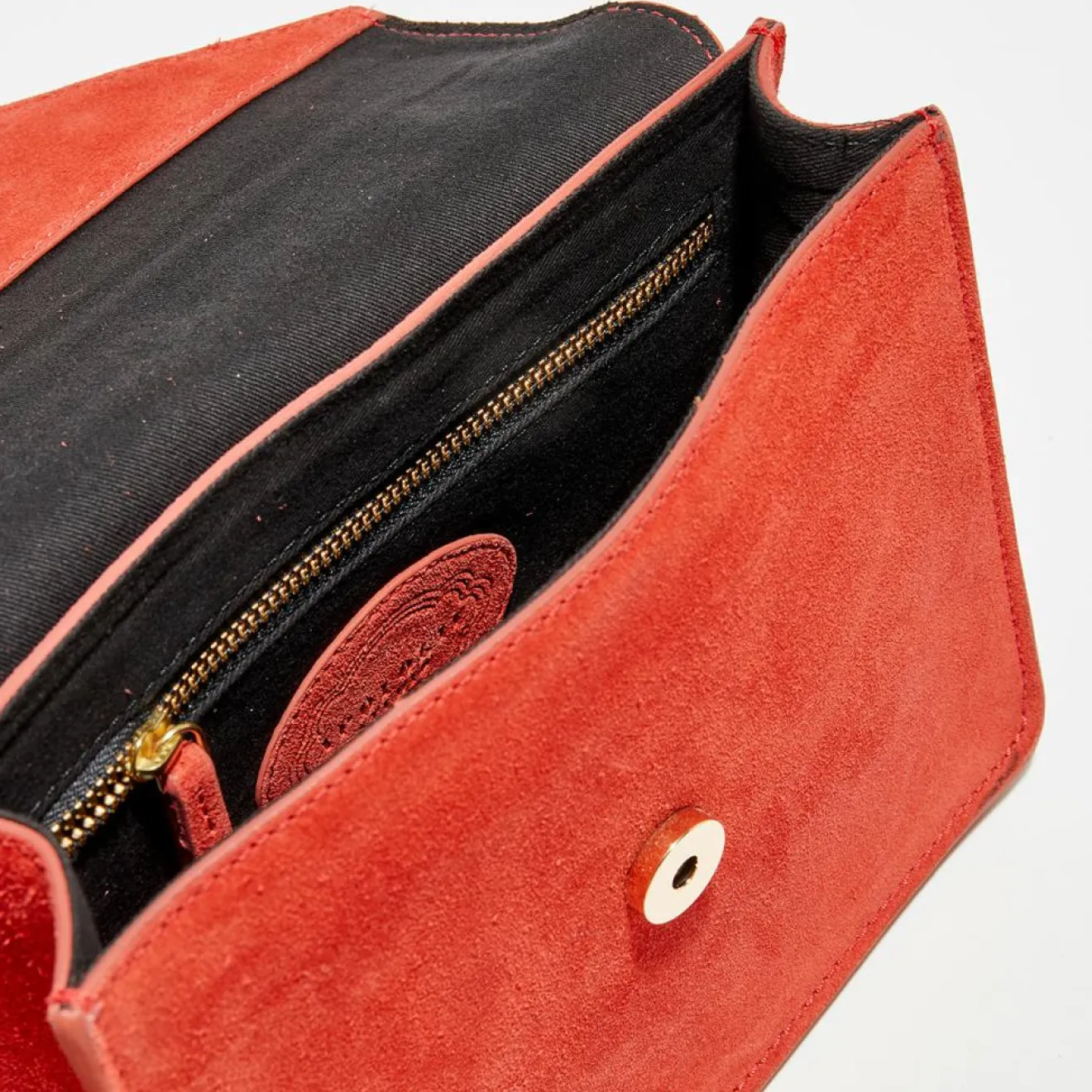 Best Apologie Studio Petit Sac à main en Velours de Cuir Juline pomocoro - 15x20x8 cm