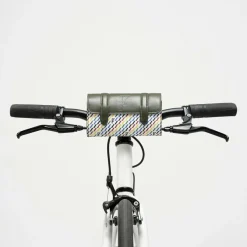 Femme Maison Faret Petit Sac Cyclo en Toile enduite & Cuir multicolore - 10x17x4.5 cm