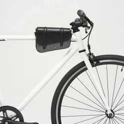 Femme Maison Faret Petit Sac en Toile enduite & Cuir Bordeaux noir/blanc - 14x19x4.5 cm