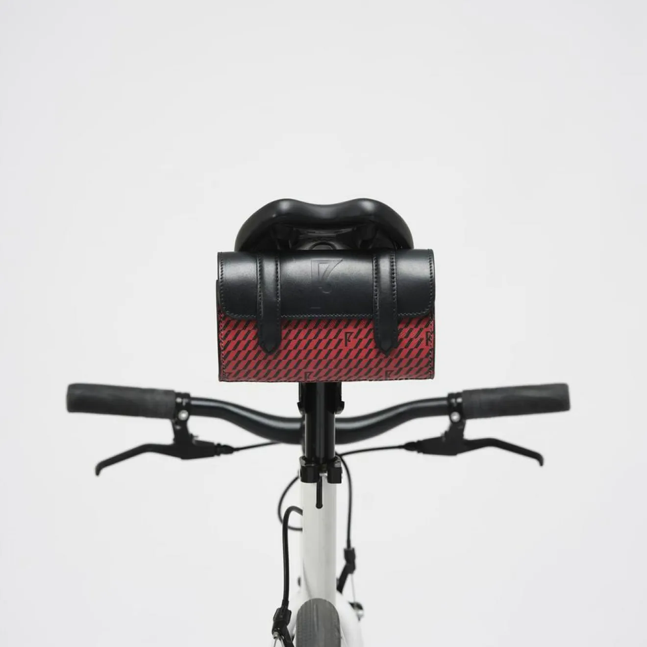 Maison Faret Petit Sac en Toile enduite & Cuir Cyclo rouge/noir - 10x17x17 cm