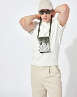 Best Maison Faret Petit Sac en Toile enduite & Cuir Arguin noir/multicolore - 18x11.5x3 cm