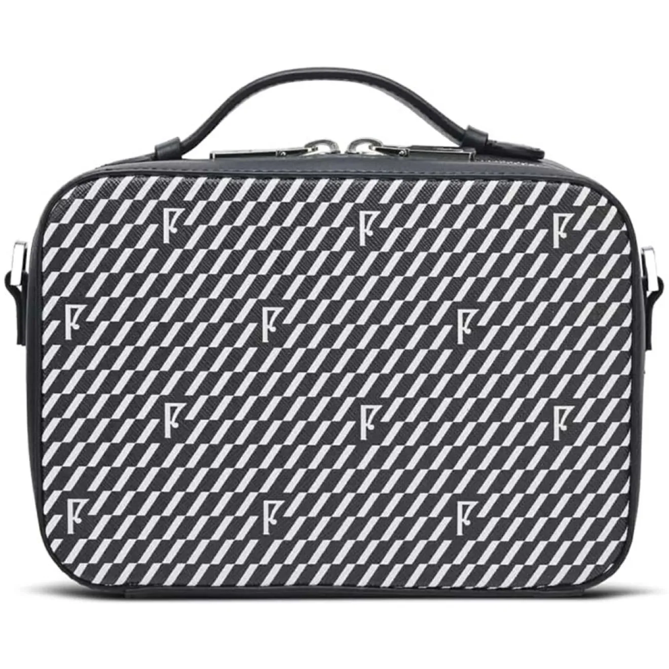 Discount Maison Faret Petit Sac en Toile enduite Pyla noir/blanc - 13x19x6.5 cm