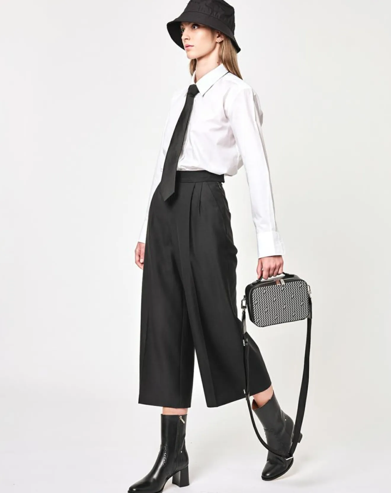 Discount Maison Faret Petit Sac en Toile enduite Pyla noir/blanc - 13x19x6.5 cm