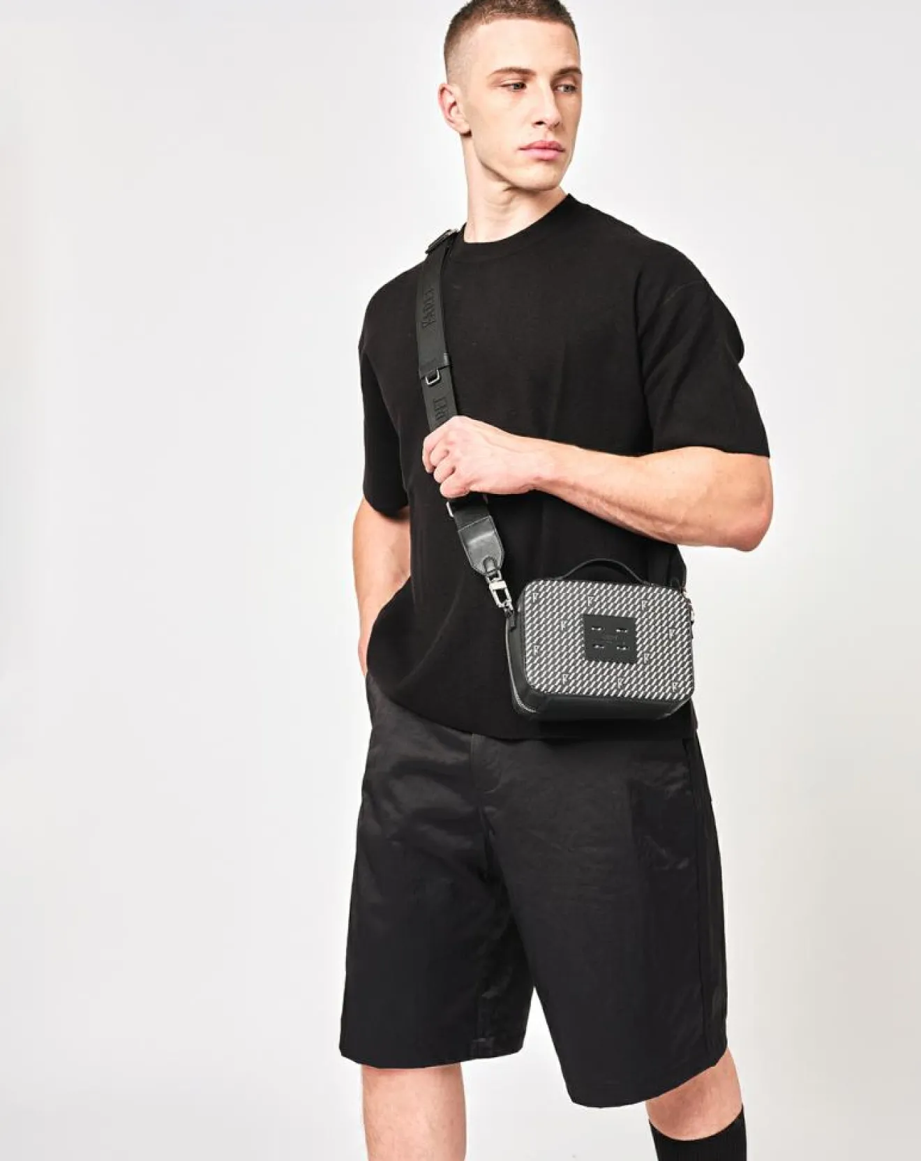 Discount Maison Faret Petit Sac en Toile enduite Pyla noir/blanc - 13x19x6.5 cm