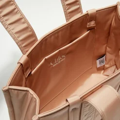 Femme Chloé Petit tote bag Woody rose poudré - 26x20x8 cm