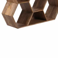 Bois & Chiffons Petite étagère hexagonale Mango M&M offre Marron - 130x30x113 cm