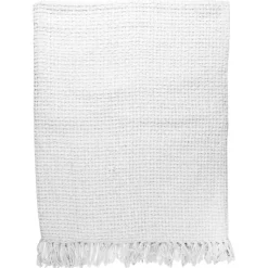 Home Deco Factory Plaid chenille gauffrée blanc - 125x150 cm