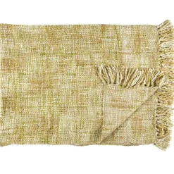 Home Deco Factory Plaid chunky maille tressée jaune - 125x150 cm