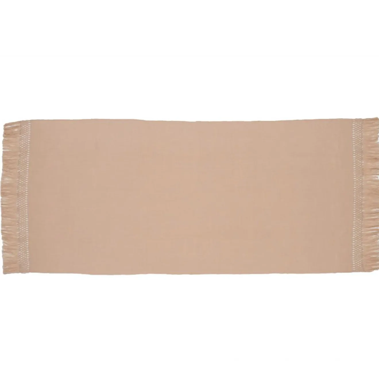 Bed and Philosophy Plaid en coton & laine détails macramé rose 90x200cm