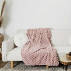 Home Deco Factory Plaid en fausse fourrure Opulence rose - 120x150 cm