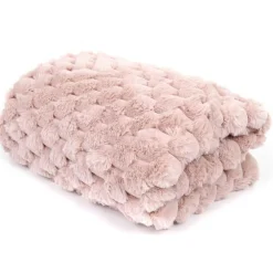 Home Deco Factory Plaid en fausse fourrure Opulence rose - 120x150 cm