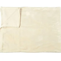 Home Deco Factory Plaid en Flanelle crème - 125x150 cm