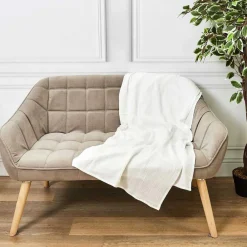 Home Deco Factory Plaid en gaze de coton blanc - 120x150 cm