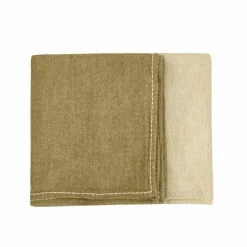 Best Bed and Philosophy Plaid en laine et coton vert 140x220cm