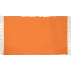 Bed and Philosophy Plaid en laine finitions frangées orange 135x230cm