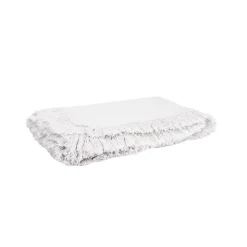 Discount Bed and Philosophy Plaid en lin & coton finitions frangées blanc 150x180cm