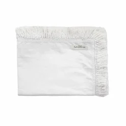 Discount Bed and Philosophy Plaid en lin & coton finitions frangées blanc 150x180cm