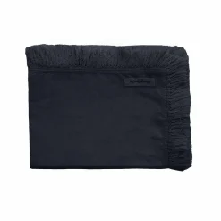 Bed and Philosophy Plaid en lin & coton finitions frangées noir 150x180cm