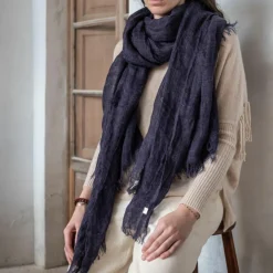 Sale Bed and Philosophy Plaid en lin violet 200x144cm