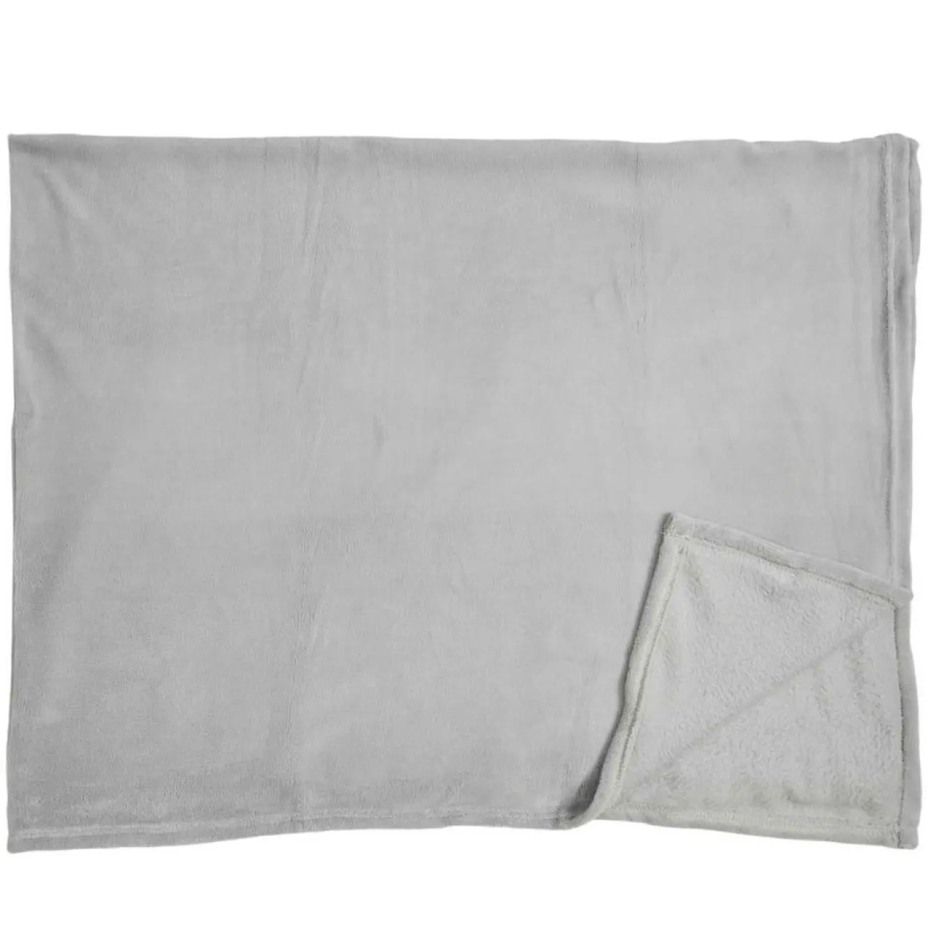 Sale Home Deco Factory Plaid en Microfibre gris clair - 150x200 cm