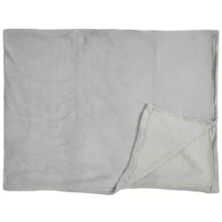 Home Deco Factory Plaid en Microfibre gris clair - 120x150 cm