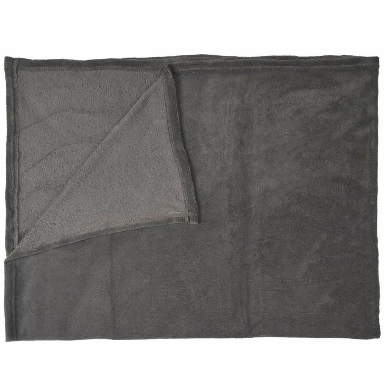 Best Home Deco Factory Plaid en microfibre gris foncé - 120x150 cm