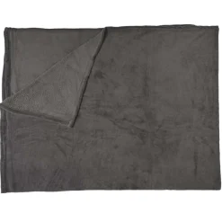 Home Deco Factory Plaid en Microfibre gris foncé - 150x200 cm