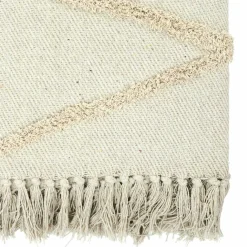 Home Deco Factory Plaid ethnique relief losange beige - 150x120 cm