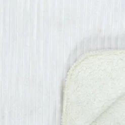 Home Deco Factory Plaid flanelle cotelé sherpa écru - 180x220 cm