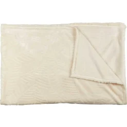 Home Deco Factory Plaid flanelle embossé crème - 150x200 cm