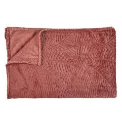 Home Deco Factory Plaid flanelle embossé terracotta - 150x200 cm