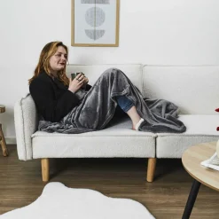 Sensly Plaid gris - 180x130 cm