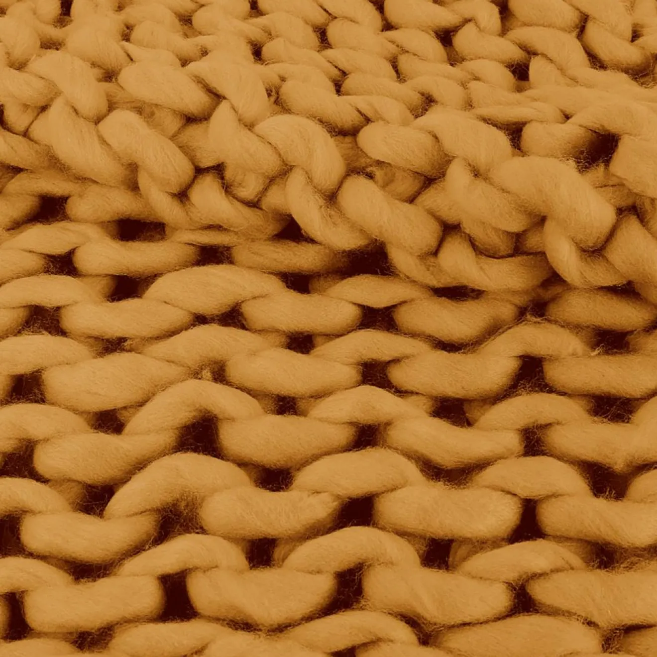 Home Deco Factory Plaid grosse maille chunky jaune - 150x120 cm