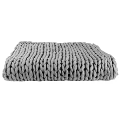 Home Deco Factory Plaid grosse maille Chunky gris - 150x120 cm
