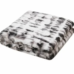 Online Home Deco Factory Plaid imitation fourrure Opulence ombré blanc/noir - 140x200 cm